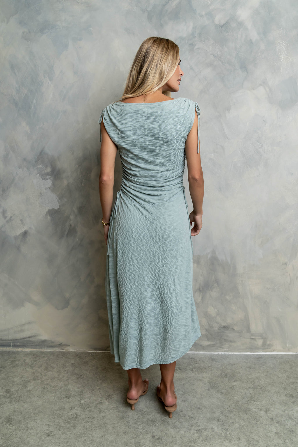 Remi Textured Maxi Dress in Blue