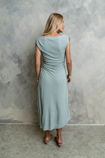 Remi Textured Maxi Dress in Blue