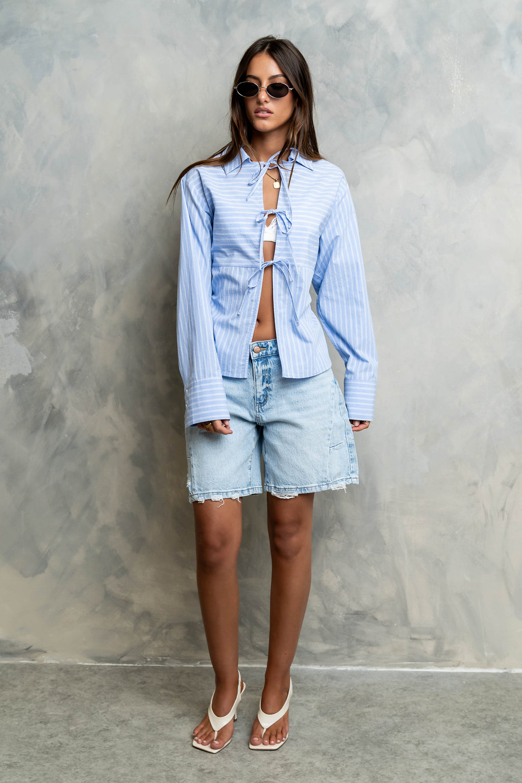 Gillian Collared Striped Blouse