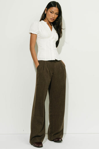 Rowan Button Down Top in Ivory