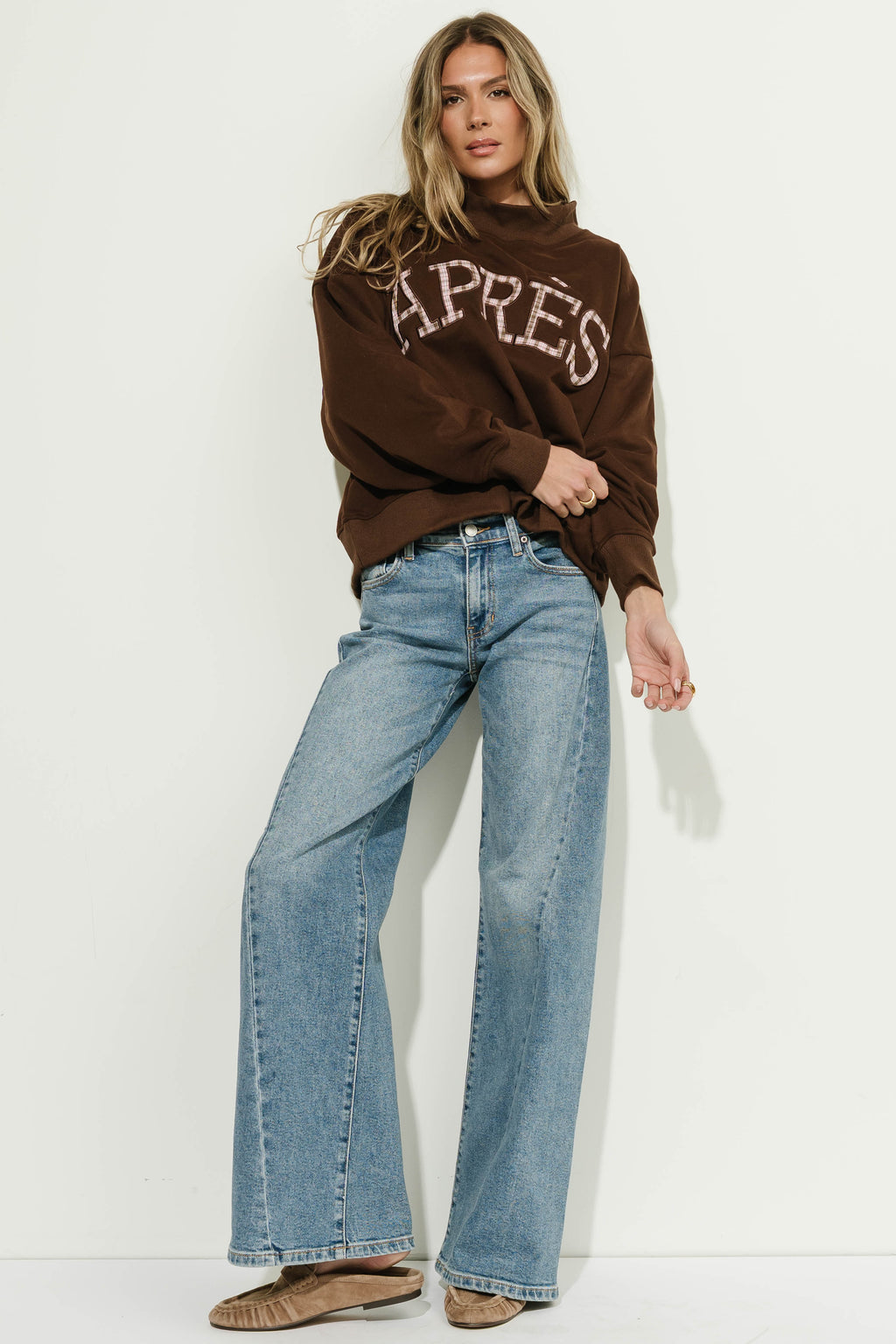 Mira Mid Rise Wide Leg Jeans