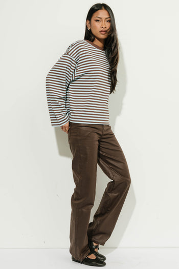 Aylin Oversized Striped Top in Blue
