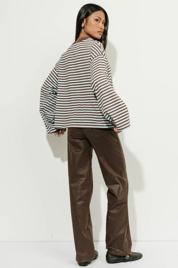 Aylin Oversized Striped Top in Blue