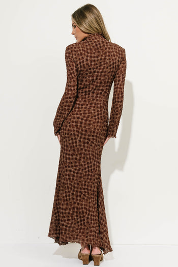 PREORDER - Ariel Long Sleeve Textured Maxi Dress
