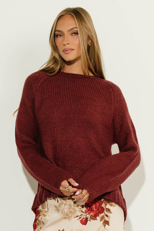 Kit Knitted Sweater in Wine