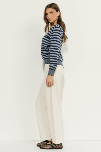 Asha Knit Straight Leg Pant In Bone