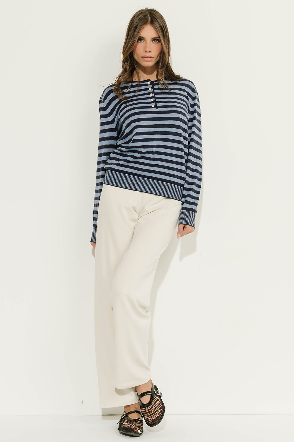Asha Knit Straight Leg Pant In Bone