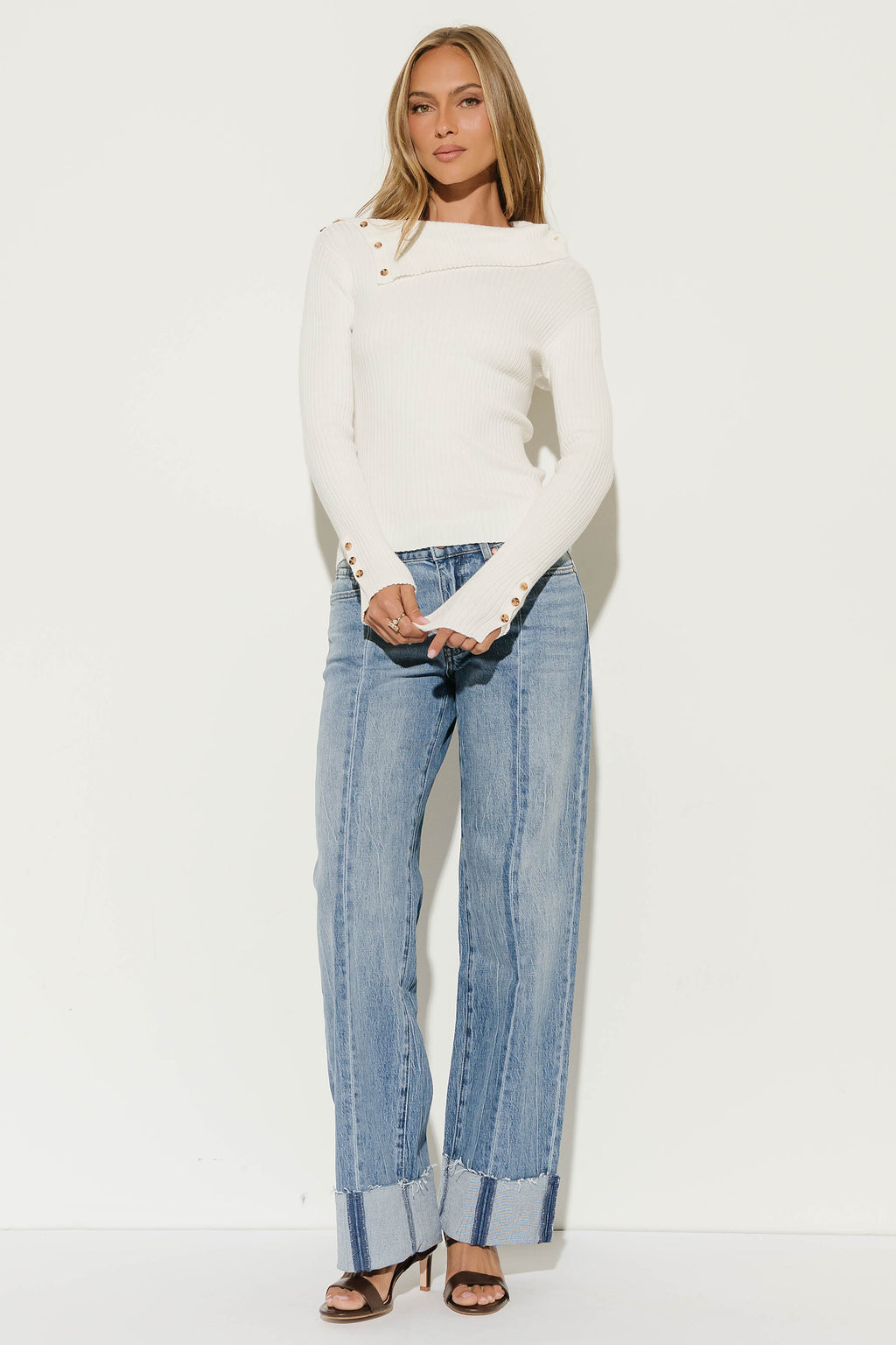 Thessaly Asymmetric Ribbed Sweater