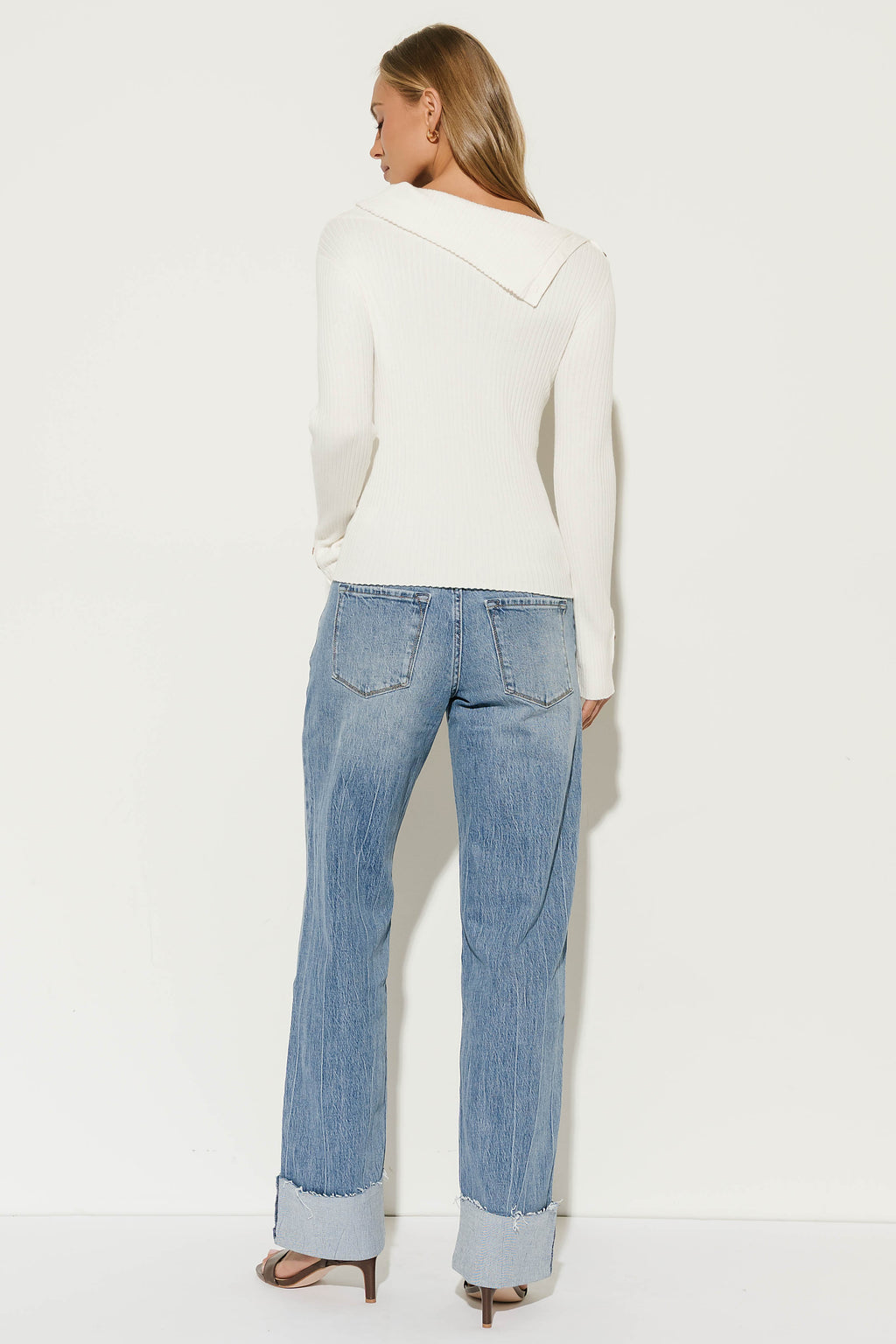 Thessaly Asymmetric Ribbed Sweater