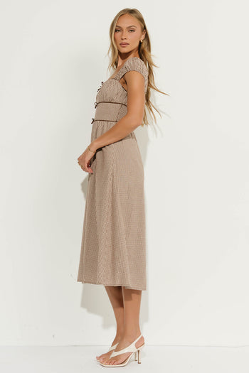 Brenda Gingham Midi Dress