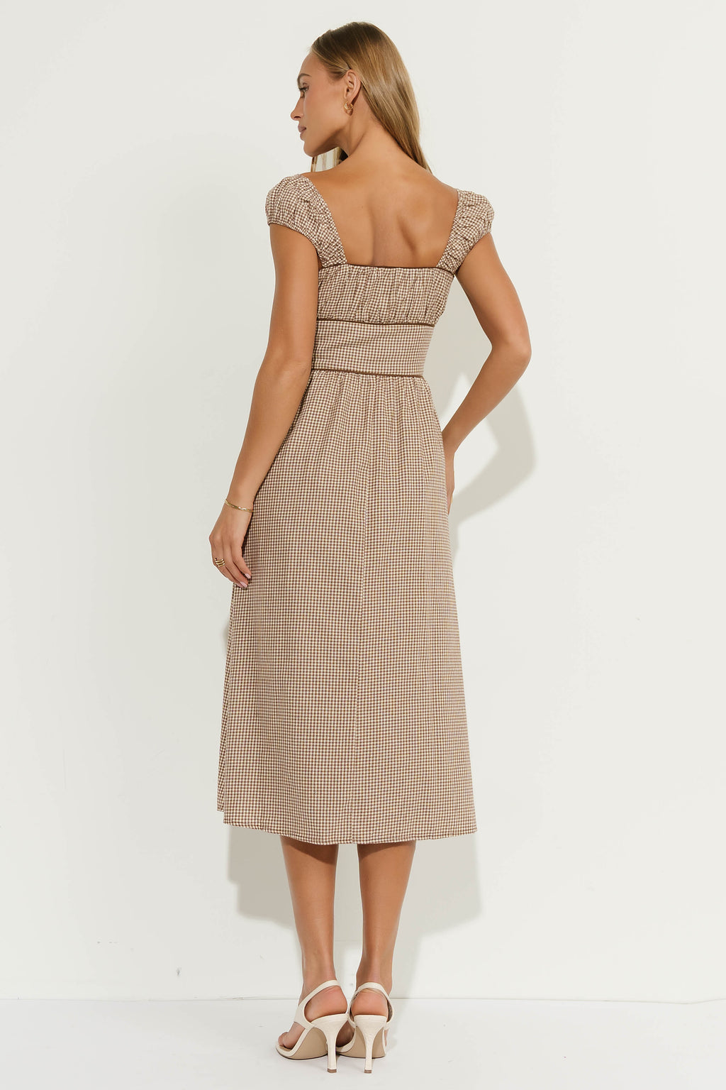 Brenda Gingham Midi Dress