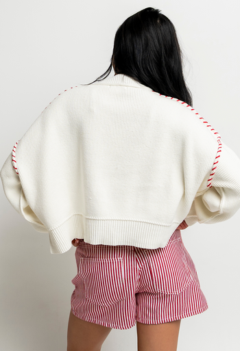 WHITE KNIT LONG SLEEVE