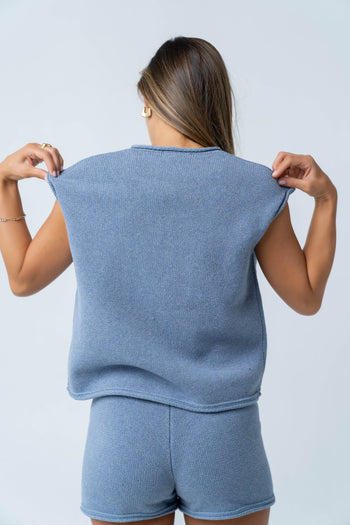 Paige Knit Sweater in Blue