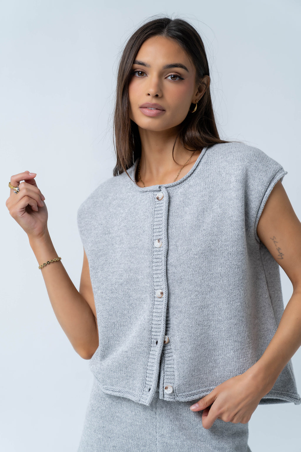 Paige Knit Sweater in Grey