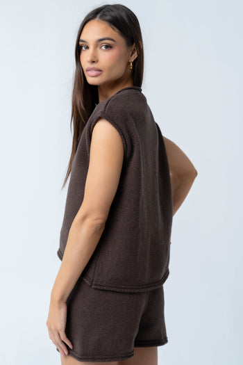 Paige Knit Sweater in Brown