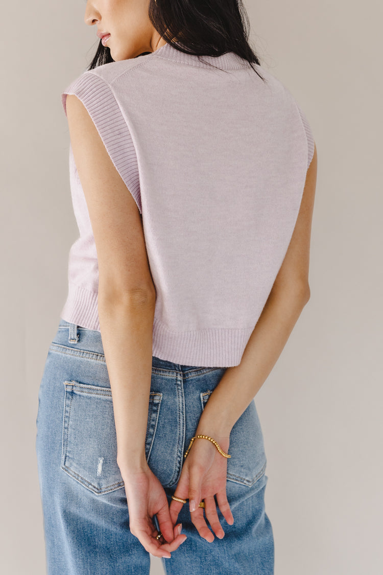 Gia Sweater Vest in Lavender - FINAL SALE