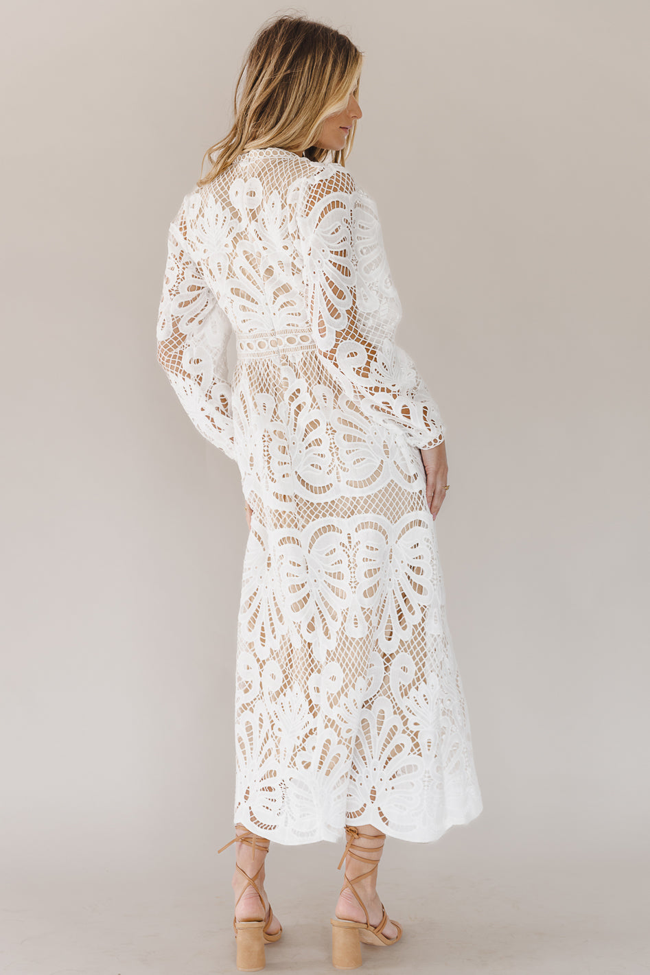Geraldene Lace Dress in White - FINAL SALE