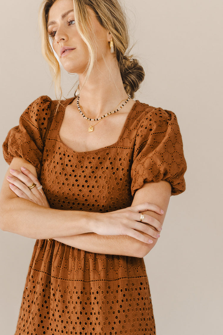 Allie Midi Dress in Brown - FINAL SALE