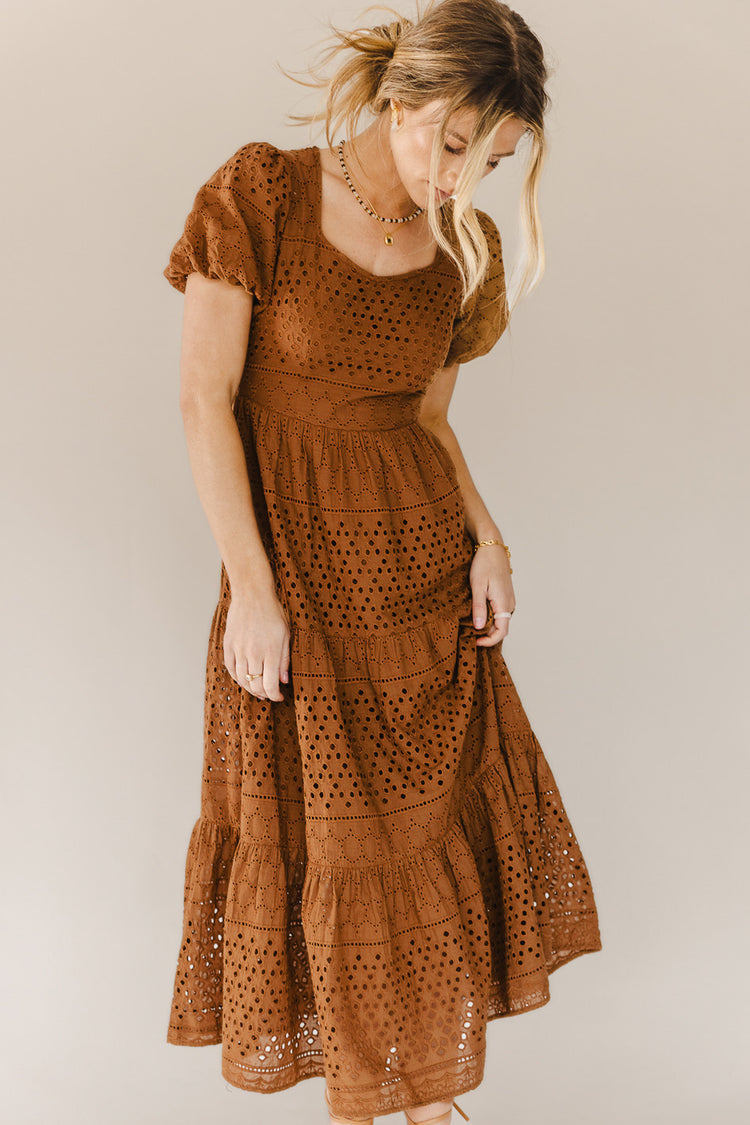 Allie Midi Dress in Brown - FINAL SALE