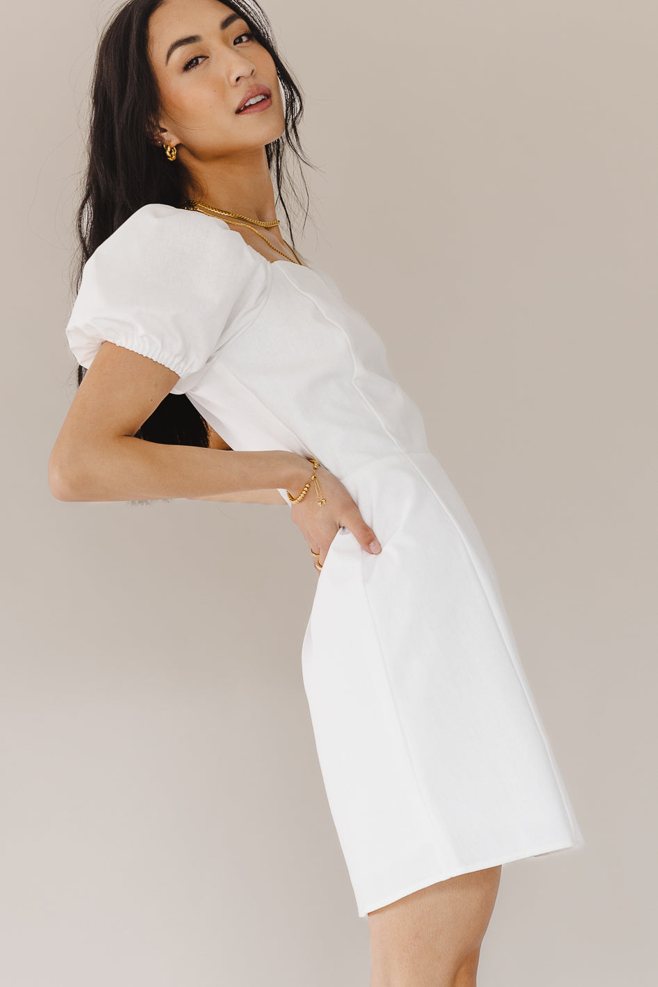 Destiny Mini Dress in White - FINAL SALE | böhme