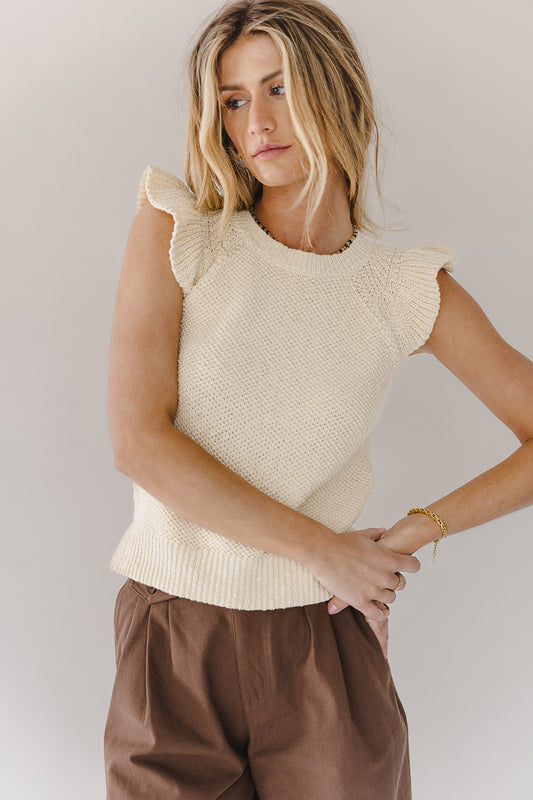 Lexi Sweater Top in Oatmeal - FINAL SALE