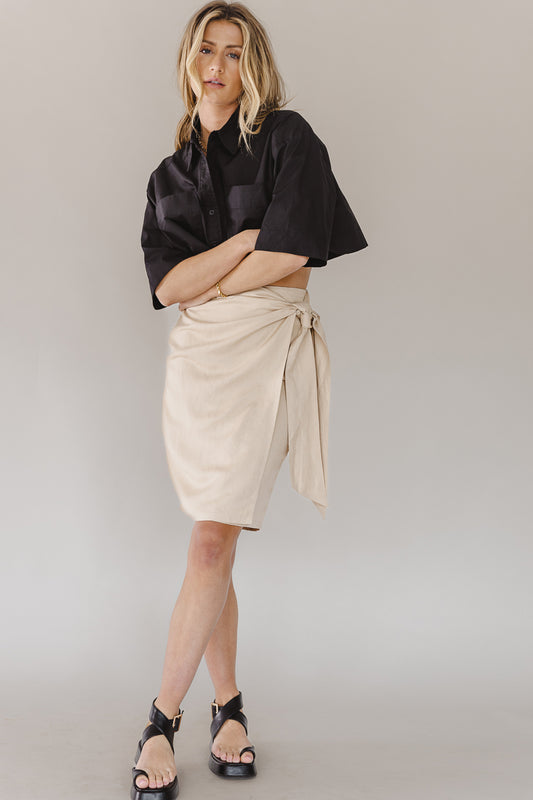 Inez Wrap Skirt in Natural - FINAL SALE