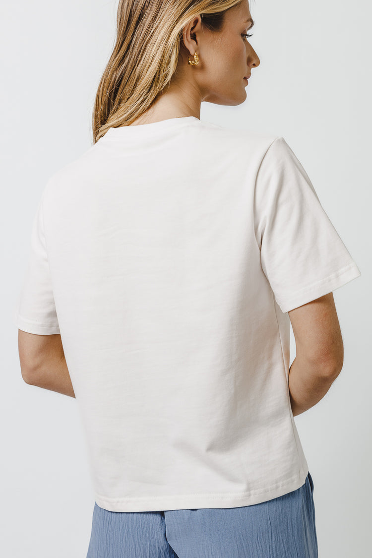 white t-shirt with crew neckline