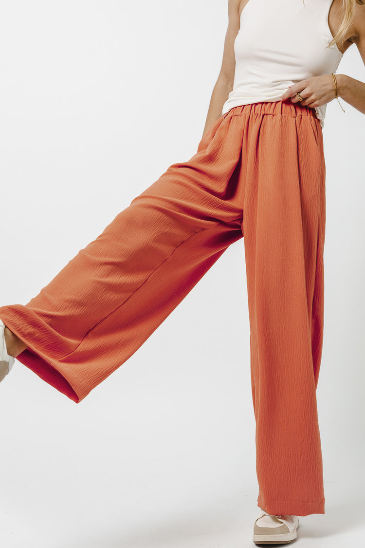 coral loose fit pants