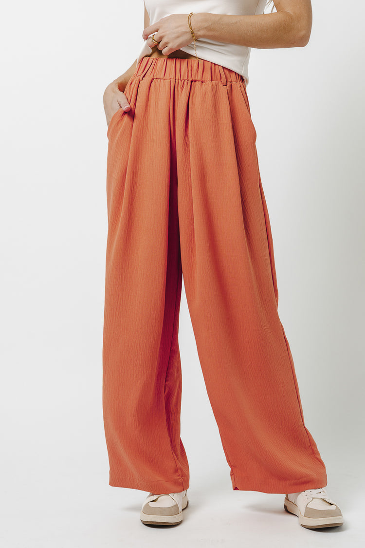 coral pants with pockets