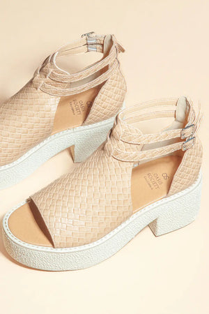 Elizabeth Heeled Sandals in Tan - FINAL SALE