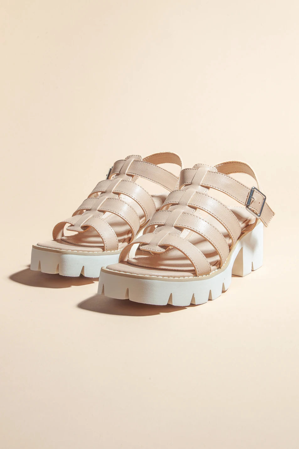 Buy online Buckle Trim Tan Platform Sandals from heels for Women by Knight  N Gale for ₹1999 at 0% off | 2024 Limeroad.com