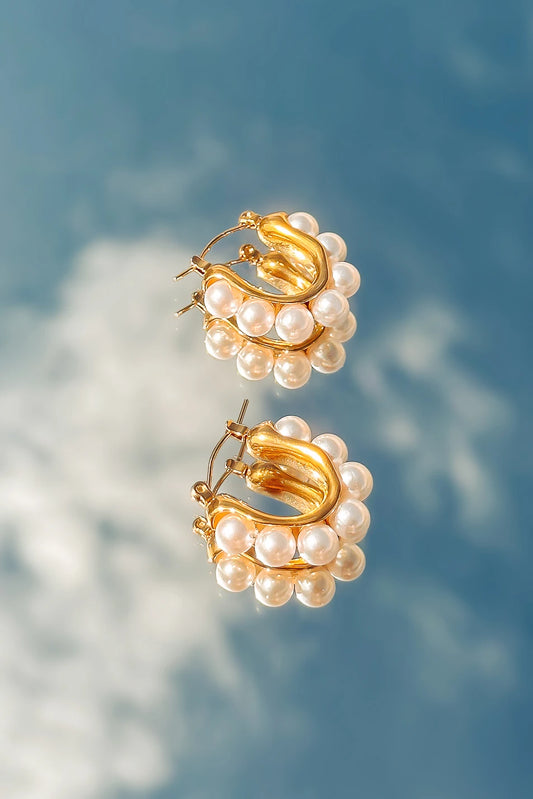 Luna Pearl Hoop Earrings - FINAL SALE