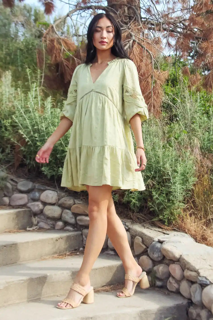 Carla Mini Dress in Lime