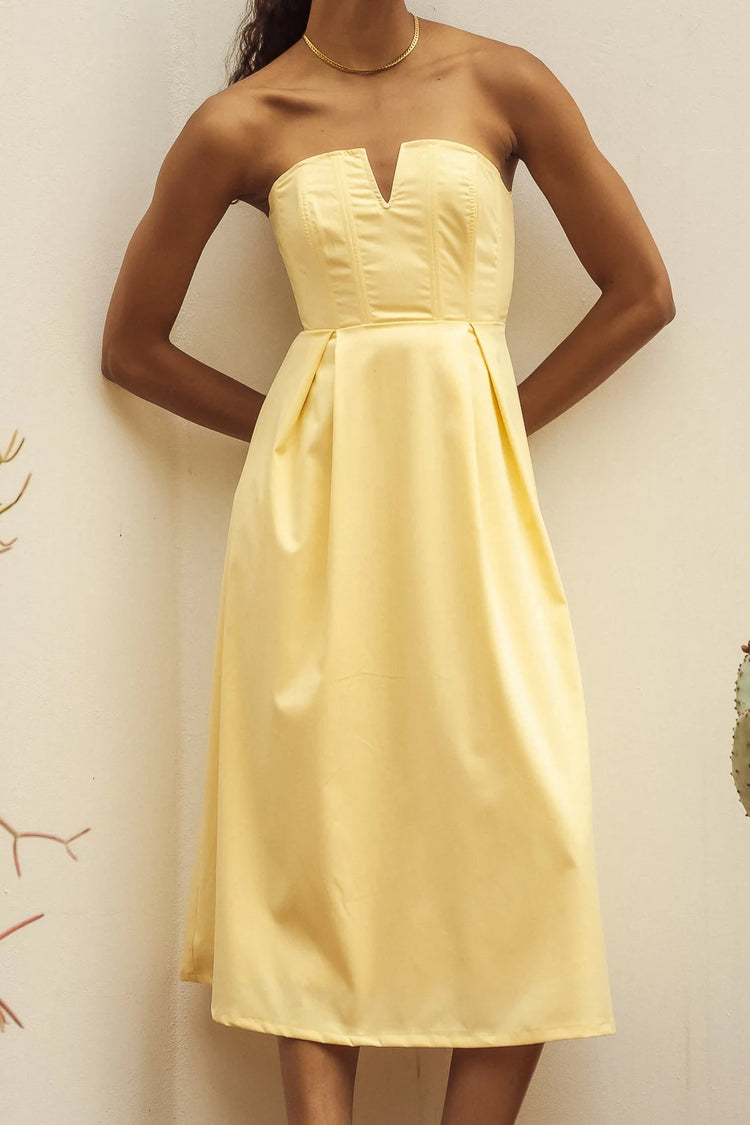 Clover Midi Dress in Yellow - FINAL SALE