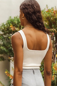 Melody Ribbed Bodysuit in White - FINAL SALE