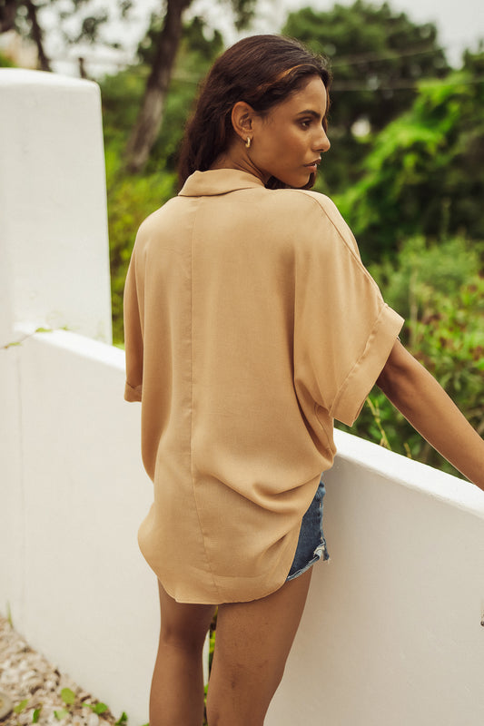 Danica Oversized Top in Taupe - FINAL SALE