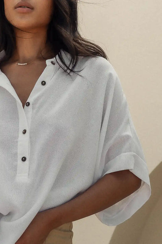 collared oversized top 