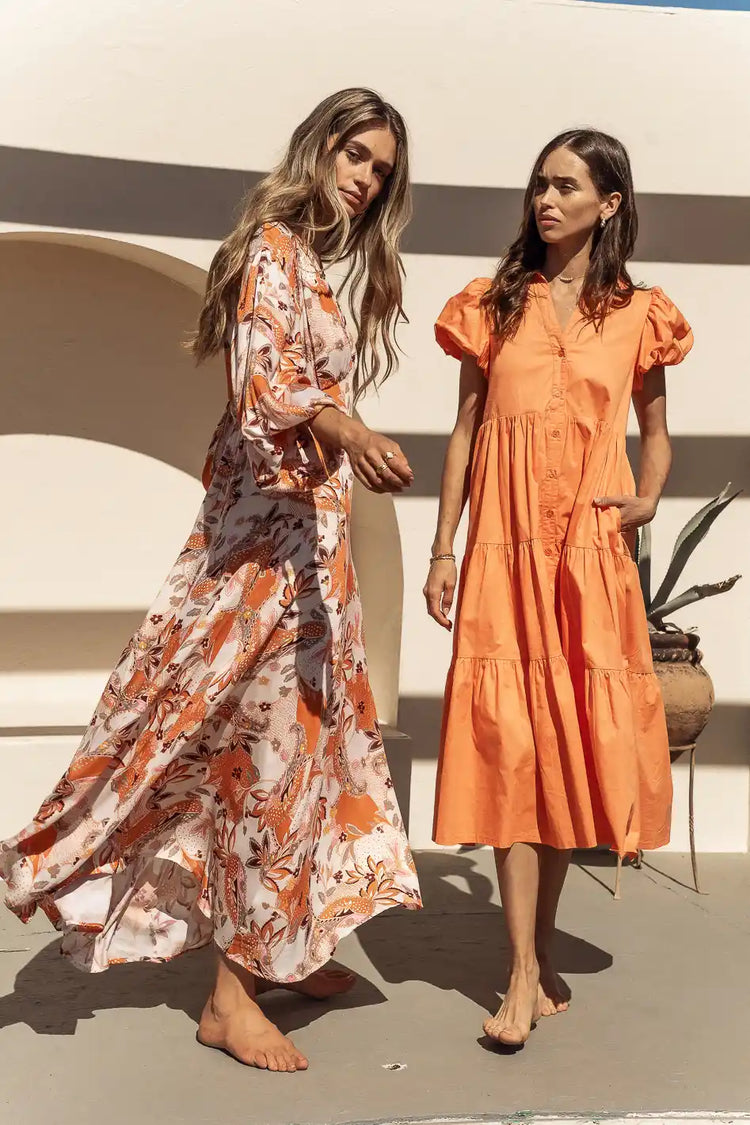 Lora Tiered Dress in Orange - FINAL SALE