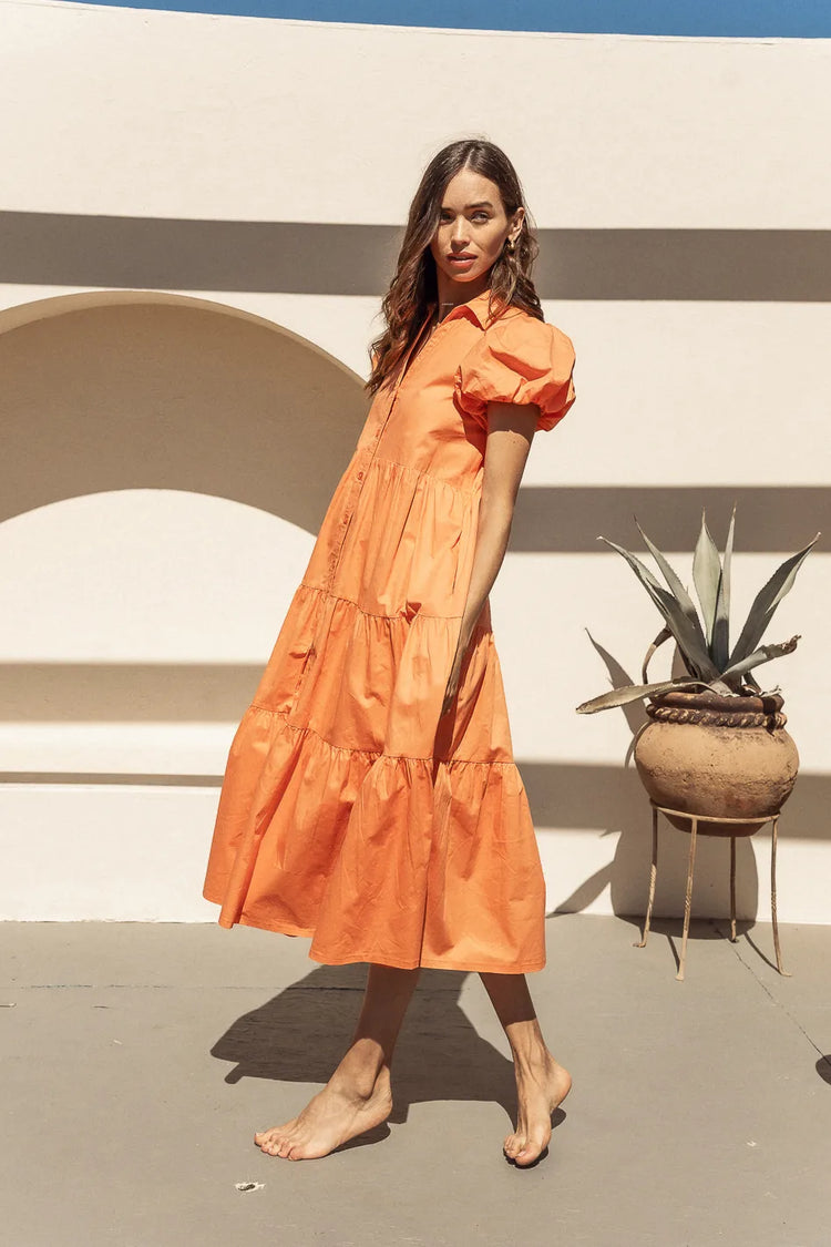 Lora Tiered Dress in Orange - FINAL SALE
