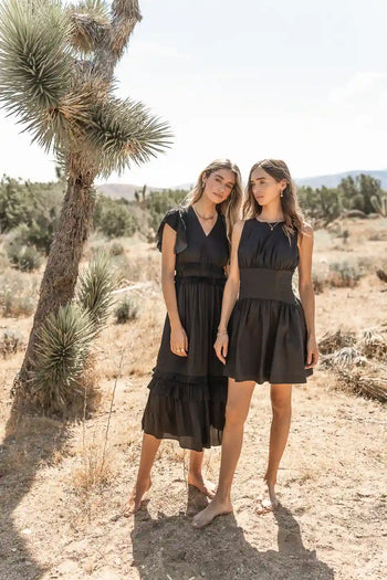 SHORT SLEEVE BLACK DRESS