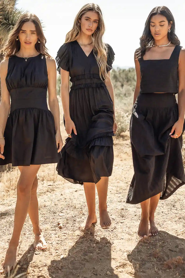 Lillee Textured Skirt in Black - FINAL SALE