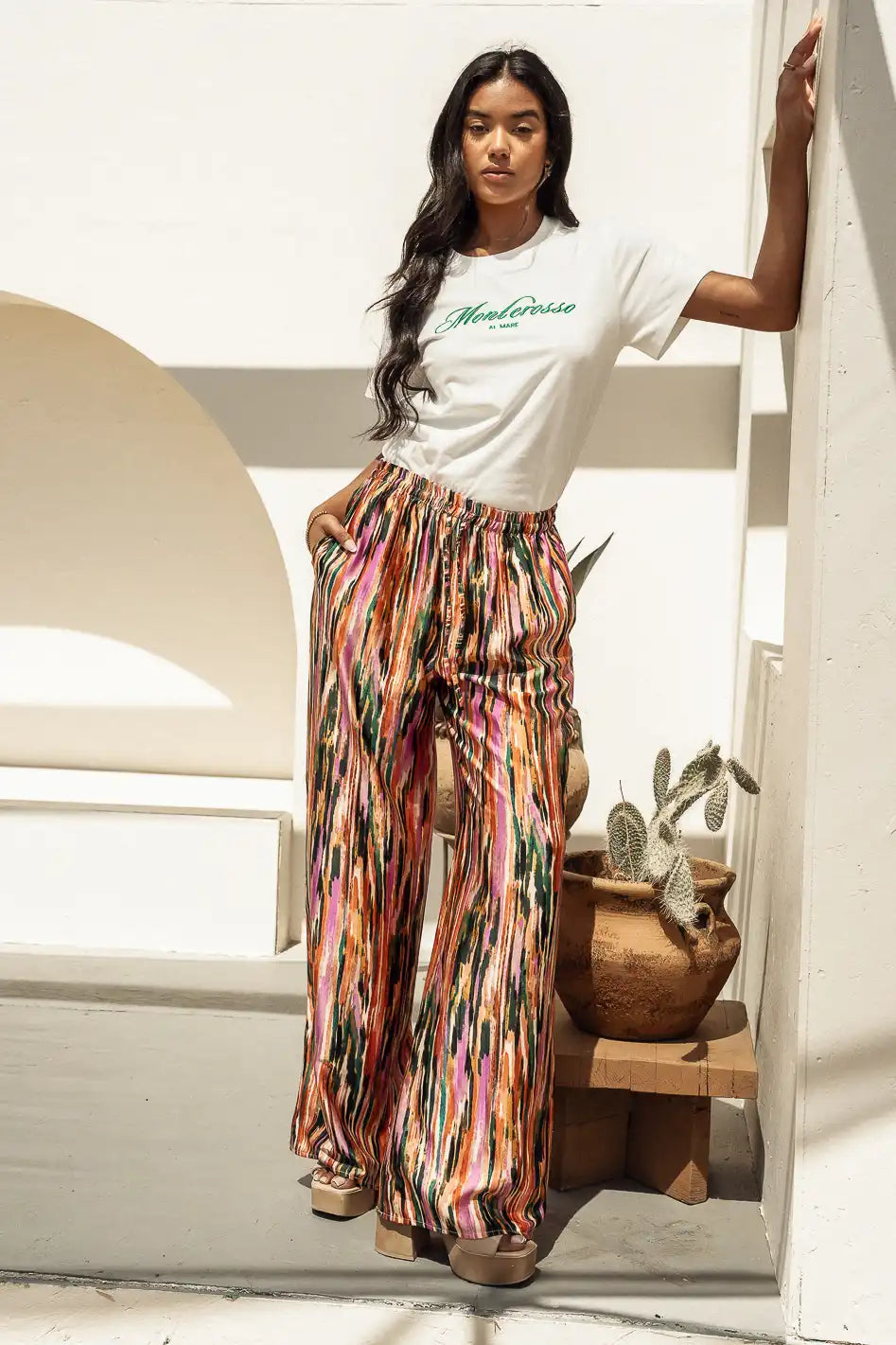 My Unexpected Summer Wardrobe Staple Wide Leg Printed Pants  living after  midnite