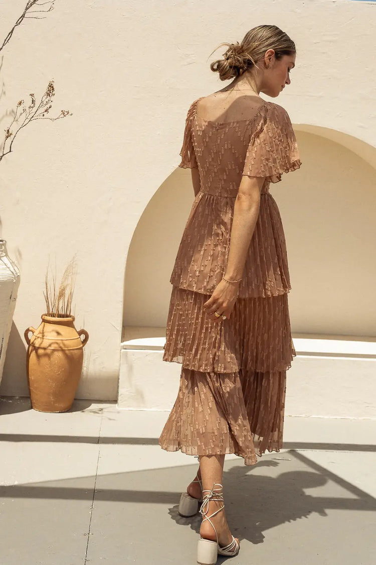 Hallie Midi Dress in Camel - FINAL SALE