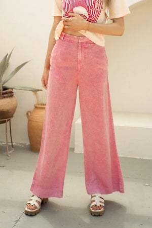 Isabella Wide Leg Pants in Pink