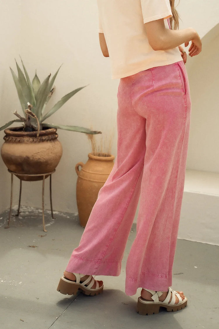 Isabella Wide Leg Pants in Pink
