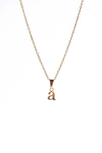 Gold initial necklace with a letter 