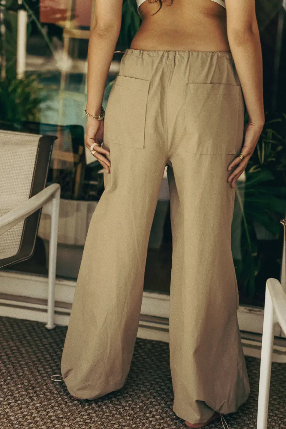 Charlie Parachute Pants in Khaki