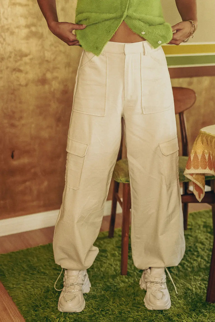 Styles Cargo Pants in Cream - FINAL SALE