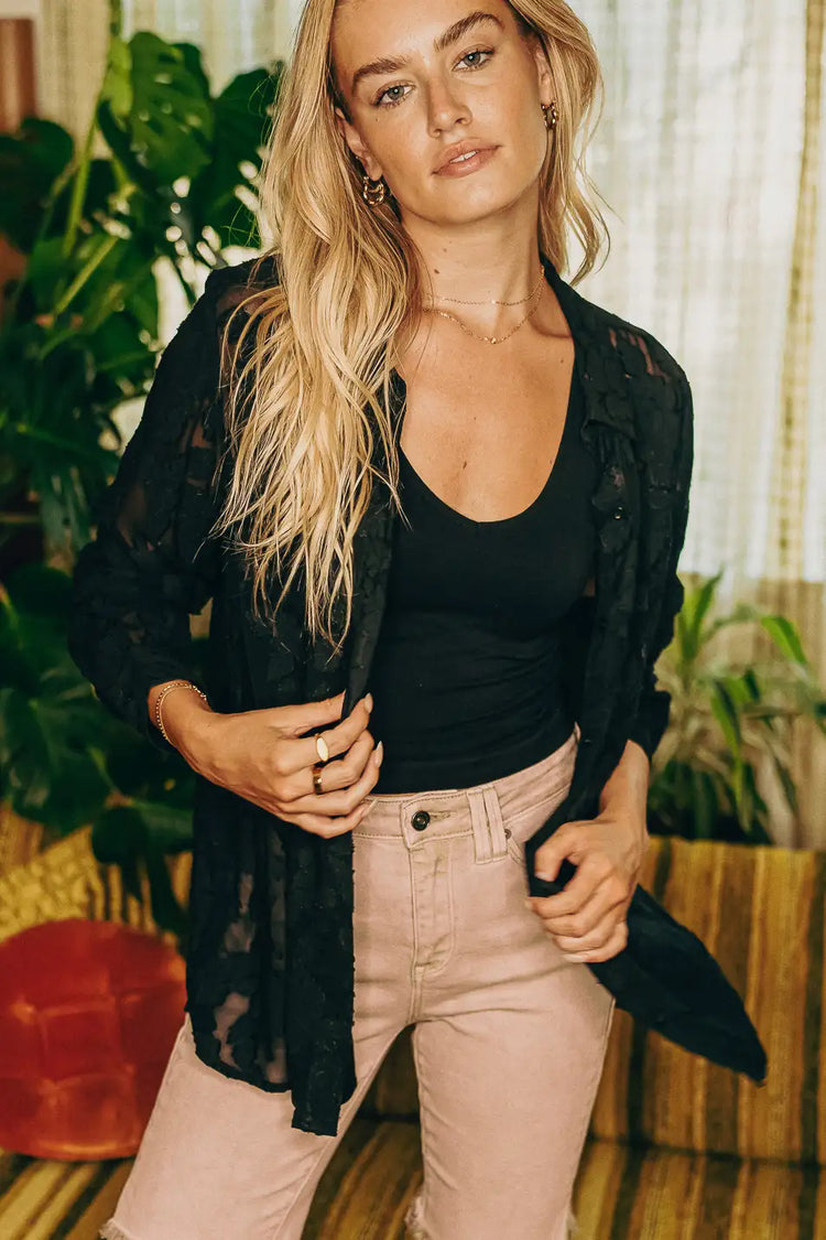 Kaitlyn Button Up in Black
