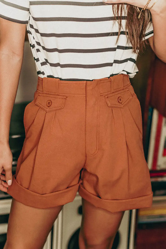 Belt loop bermuda shorts in rust 